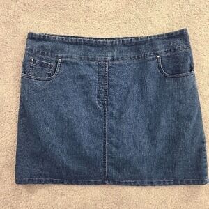 Blair Denim Skort Women's 24W Blue Jean Skirt Shorts Plus Size Comfort Waist